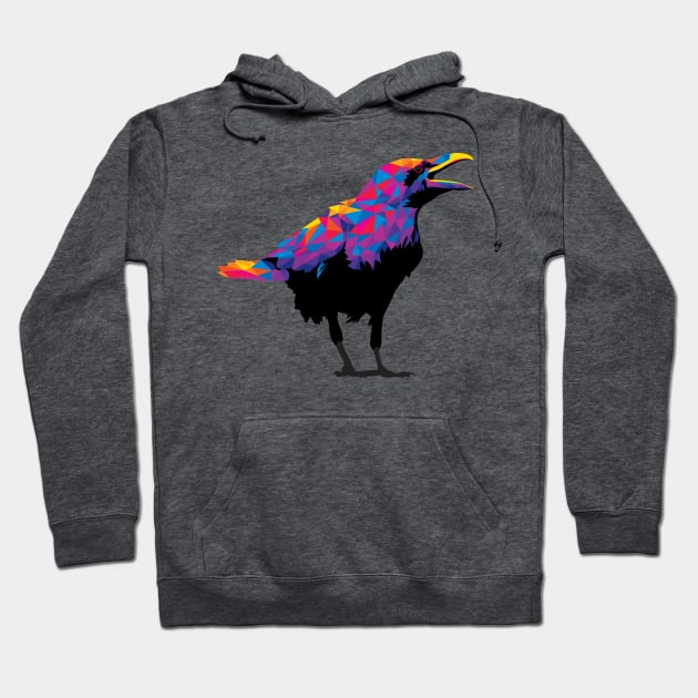 Rainbow Colorful Raven Hoodie by polliadesign